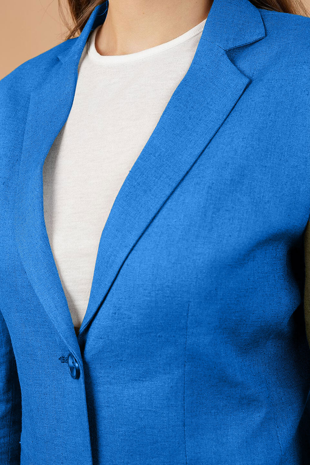 Cotton Linen Blue Blazer