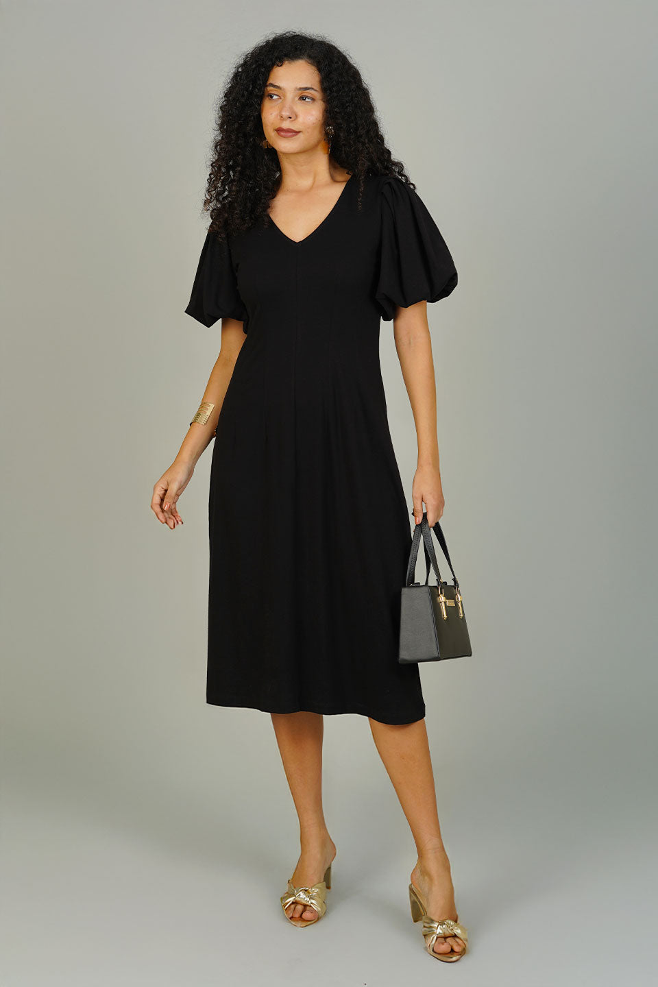 Black Knit Cotton Dress