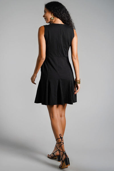 Metal Zip Back Ponte Knit Dress