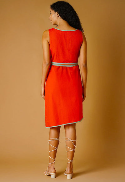Orange Poplin Dress