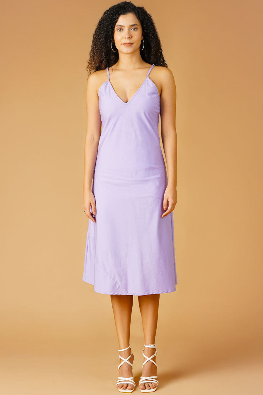 Poplin Lavender Midi Dress