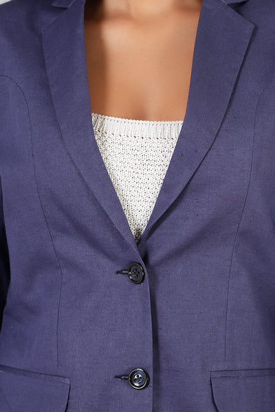 Cotton Linen Blue Blazer
