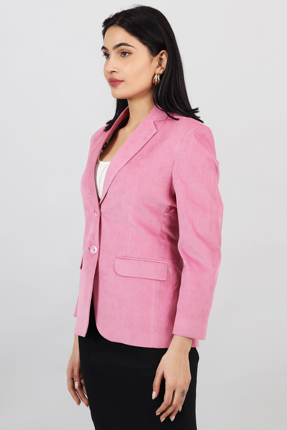 Corduroy Pink Cotton  Blazer